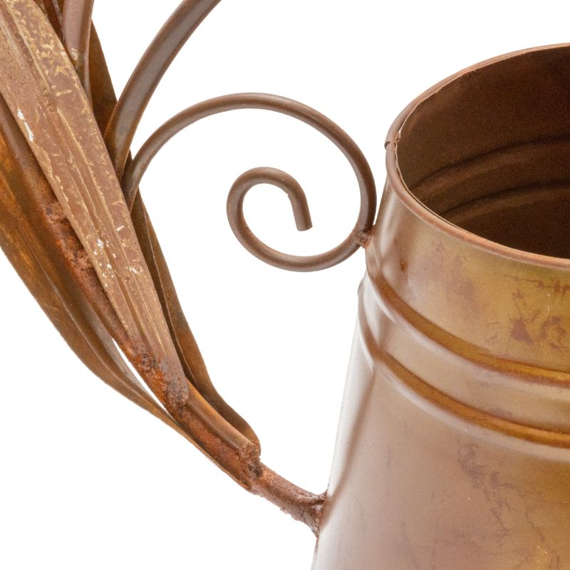 Decorative Rust Watering Can w Lilypads 57cm - Image 2