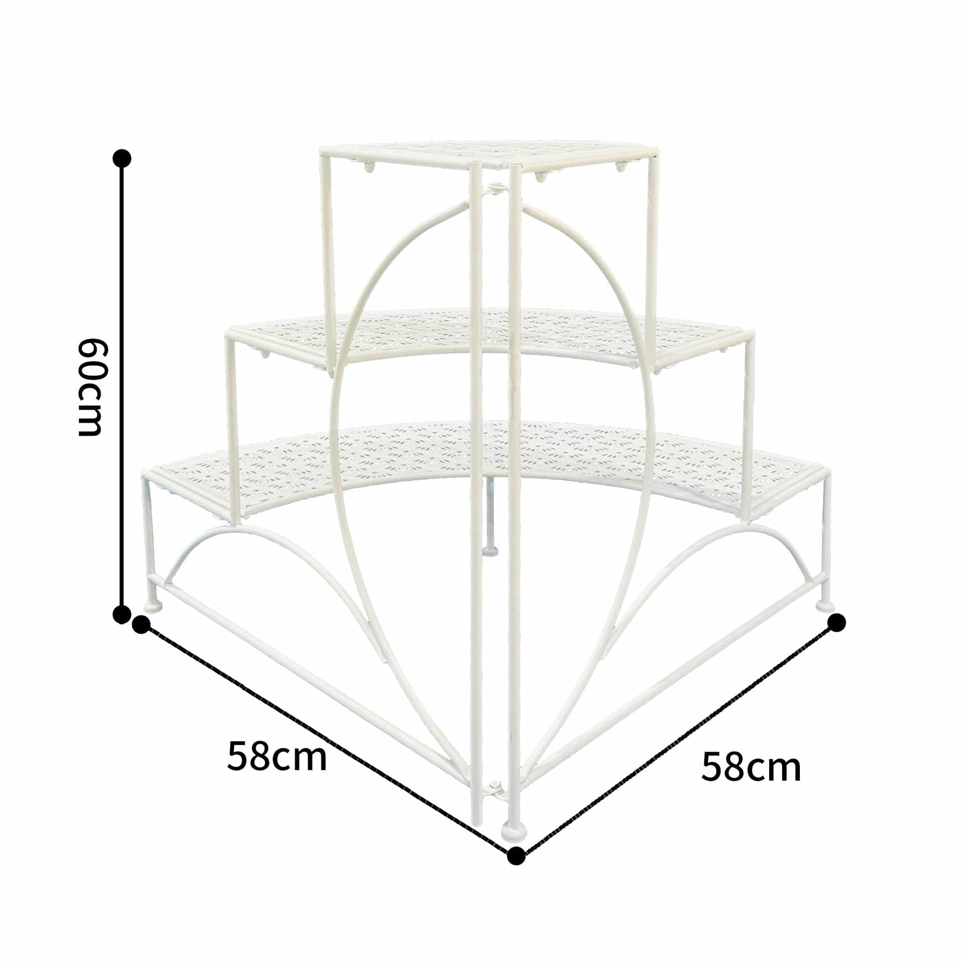 Riviera 3 Tier Round Fronted Corner Potplant Stand 60cm - Image 5