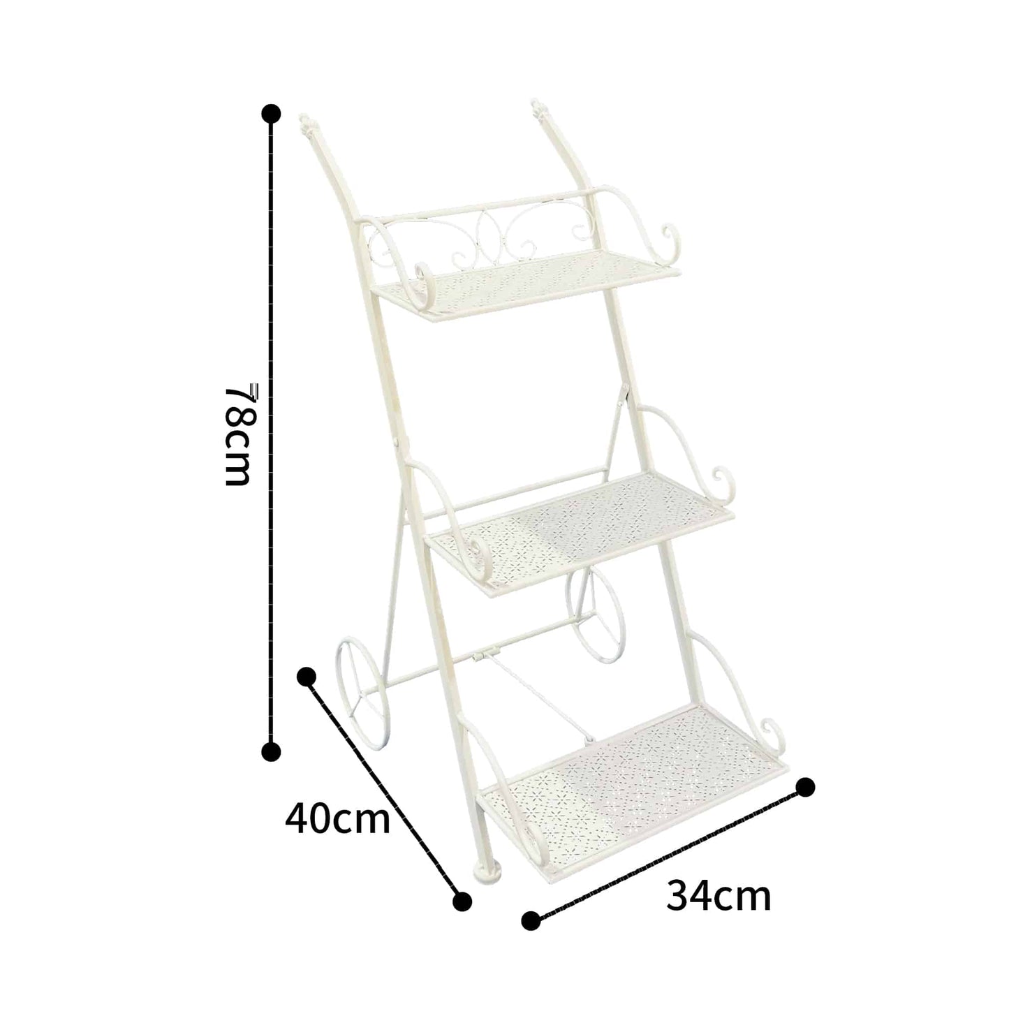 Bordeaux 3 Tier Cart Trolley Plant Stand 78cm - Image 5