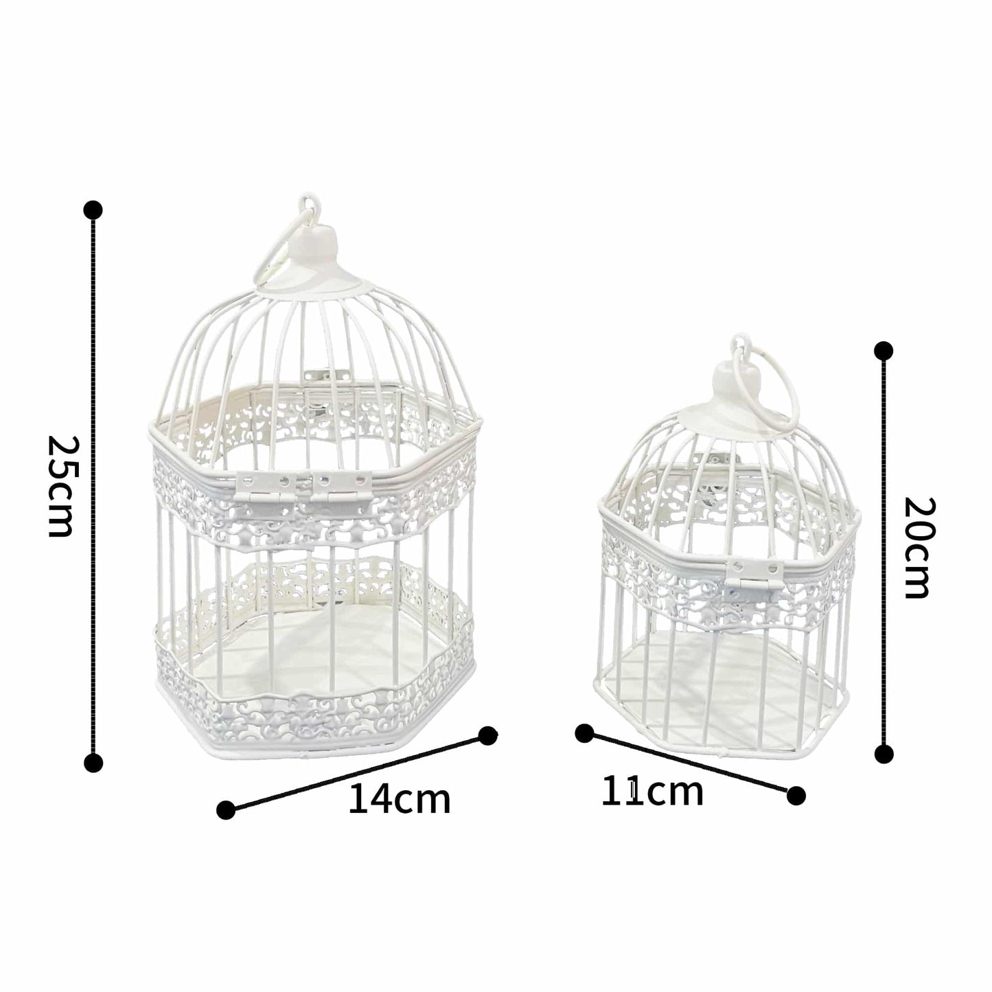 Set 2 Bordeaux Decorative Birdcages / Plant Holders 25cm, 20cm - Image 5