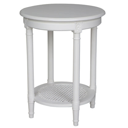 Polo Occasional Round Table w Rattan Shelf 65cm