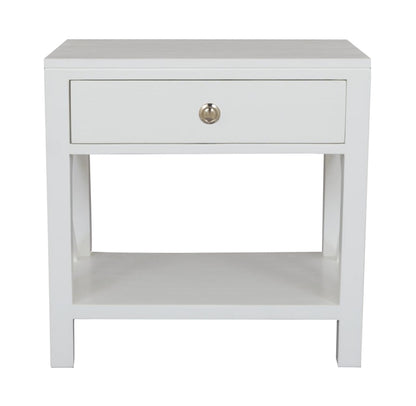 Catalina Crossed White Bedside / Side Table 60cm - Image 3