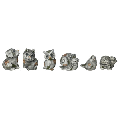 Set 6 Asst Garden Animal Figurines Paperweights 