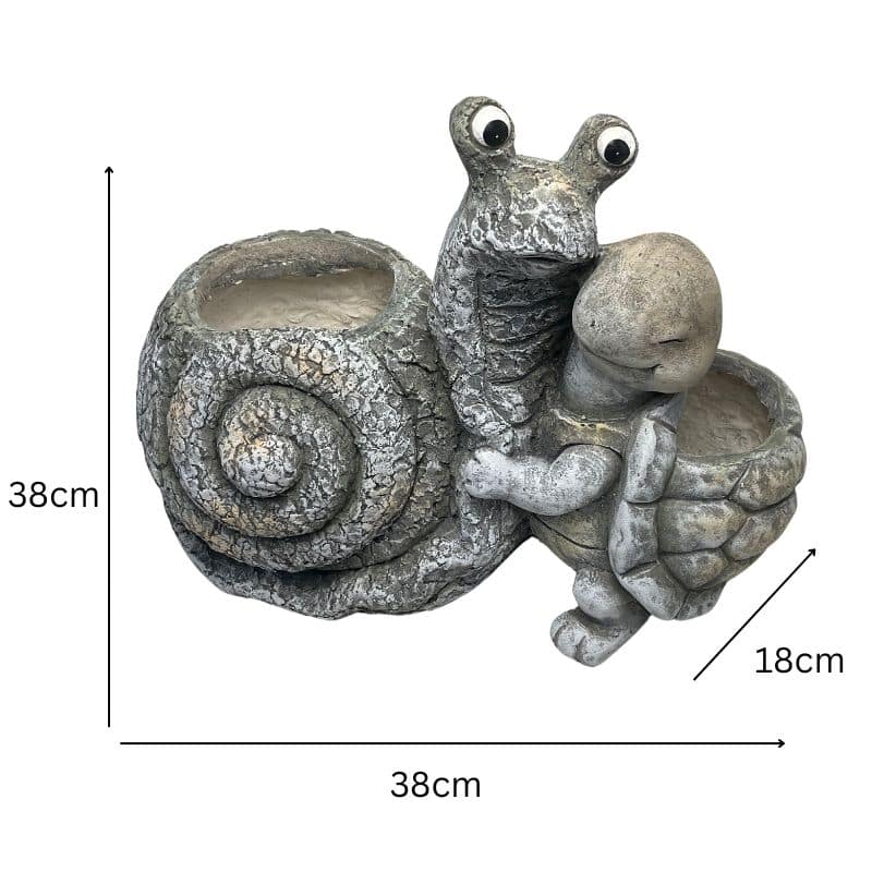 Snail+ Tortoise Planter W  Hole & Plug 38x31cm - Image 5