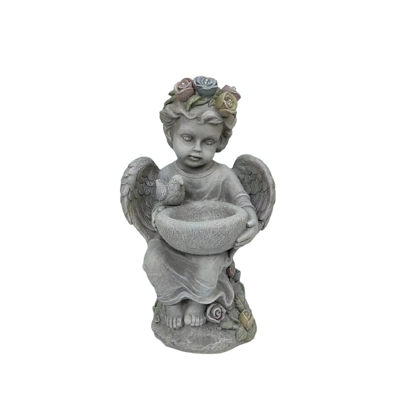 Angel Garden Birdfeeder w Solar Lights 48cm - Image 3
