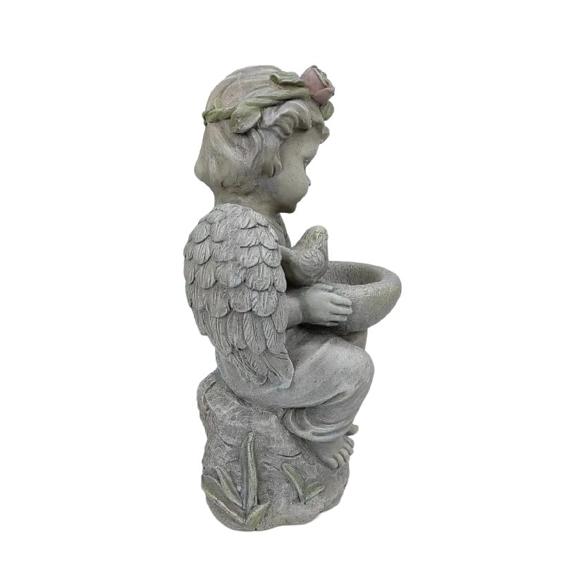 Angel Garden Birdfeeder w Solar Lights 48cm - Image 4