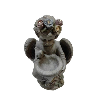 Angel Garden Birdfeeder w Solar Lights 48cm - Image 2