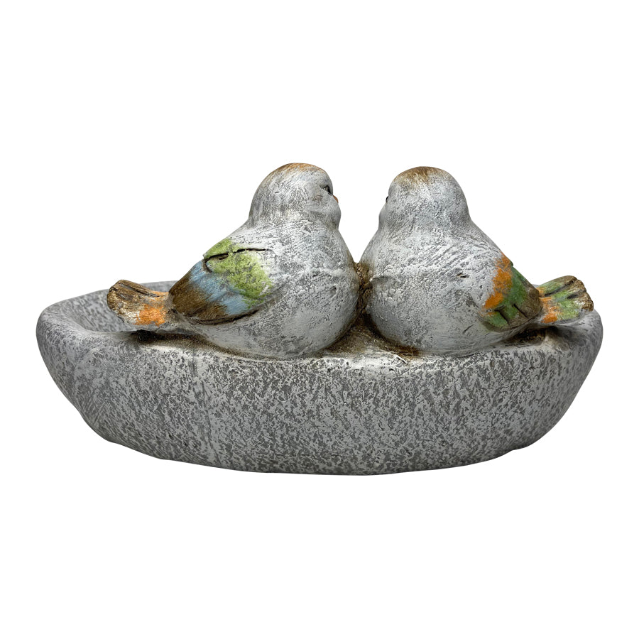 Birdbath w Colour Birds Flowers Pebble Butterfly 40cm - Image 3