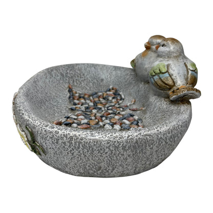 Birdbath w Colour Birds Flowers Pebble Butterfly 40cm - Image 4