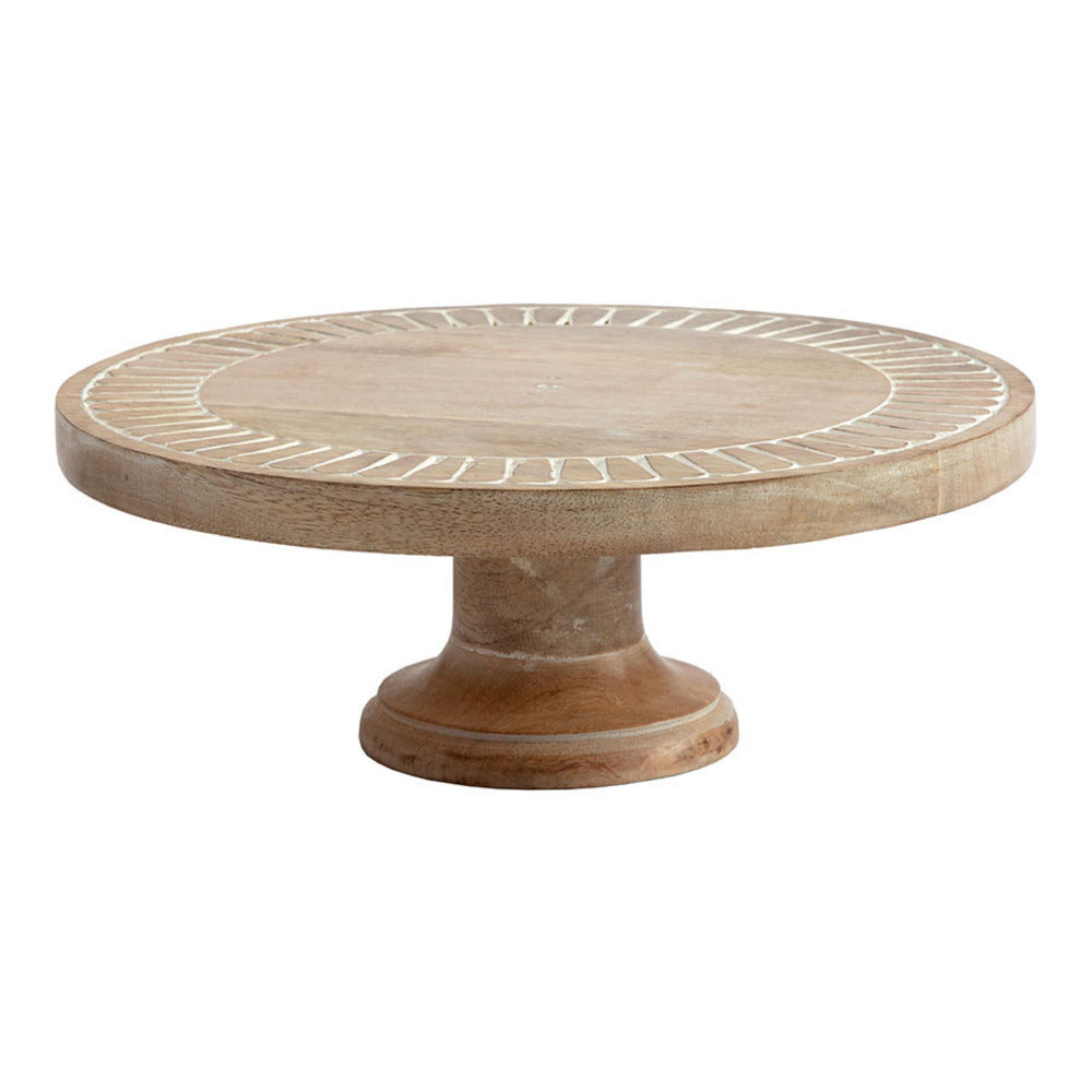 Footed Mango Wood Cake Stand 32cm