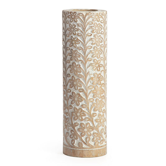 Hand carved Tapered Mango Wood Vase 40cm