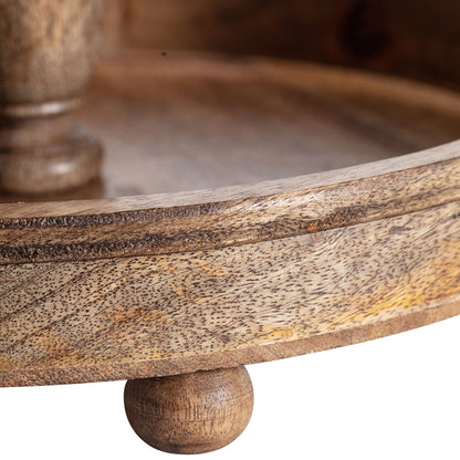 Handcrafted Mangowood 2 Tier Cupcake Stand 39cm - Image 3