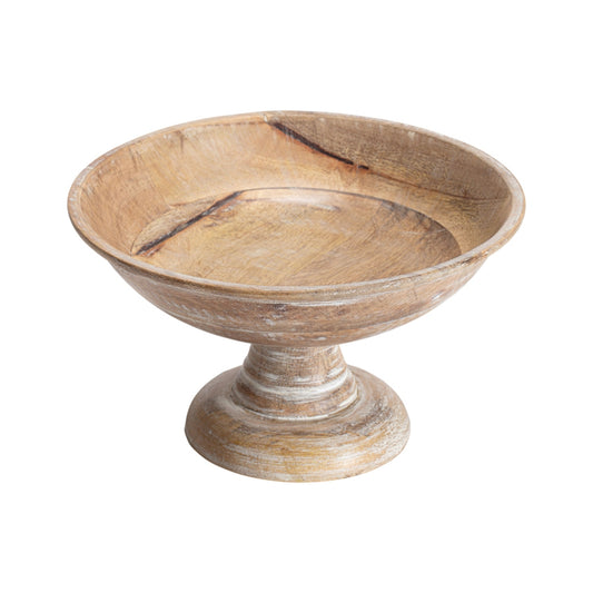 Handcrafted Mangowood Footed Round Bowl 25cm - Image 2
