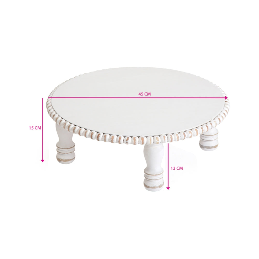 Mango Wood Round Beaded Display Stand 45cm - Image 2