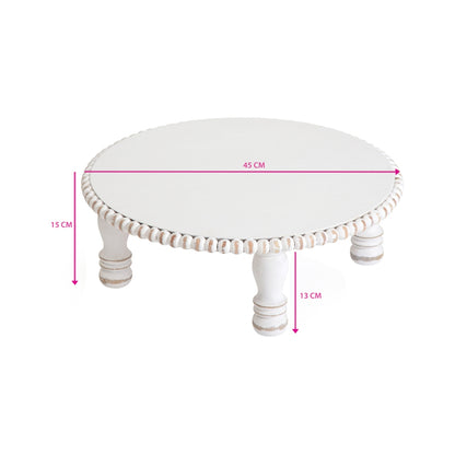 Mango Wood Round Beaded Display Stand 45cm - Image 2