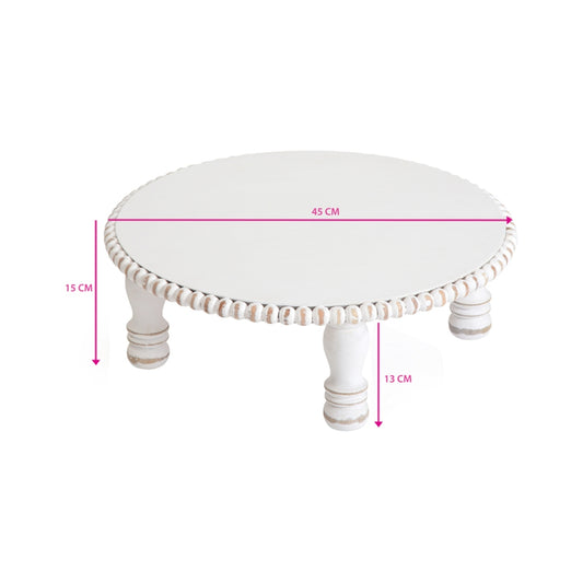Mango Wood Round Beaded Display Stand 45cm - Image 2