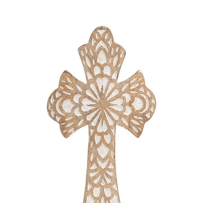 Handcrafted Budded Cross Wall Hanging 30cm - Image 2