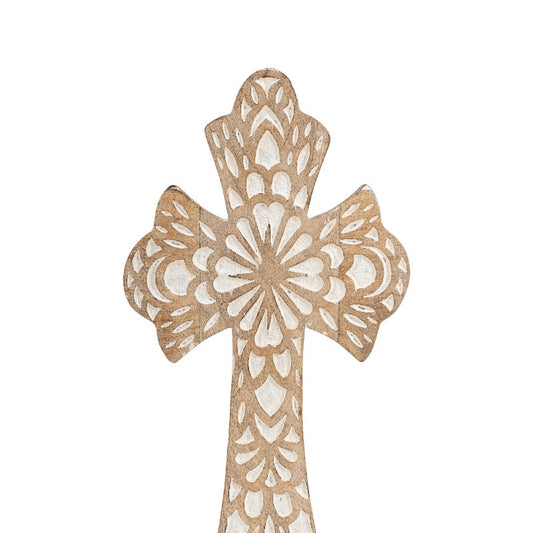 Handcrafted Budded Cross Wall Hanging 30cm - Image 2