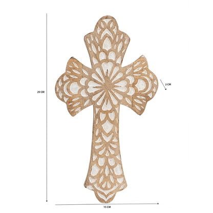 Handcrafted Budded Cross Wall Hanging 30cm - Image 4