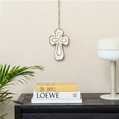 Handcrafted Angle Cross Wall Hanging 20cm - Image 2