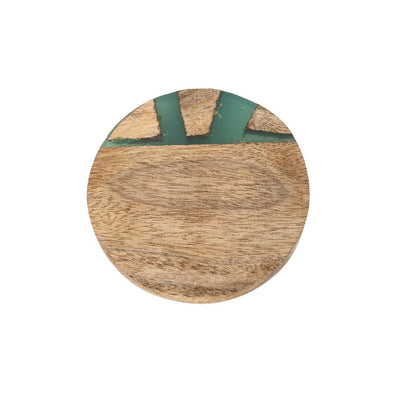 Handcrafted Coastal Finish 4pc Coaster Set w Tie 10cm - Image 3