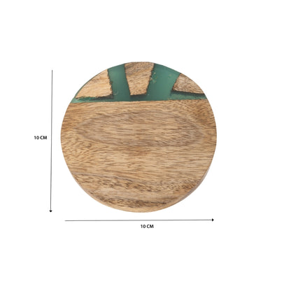 Handcrafted Coastal Finish 4pc Coaster Set w Tie 10cm - Image 5