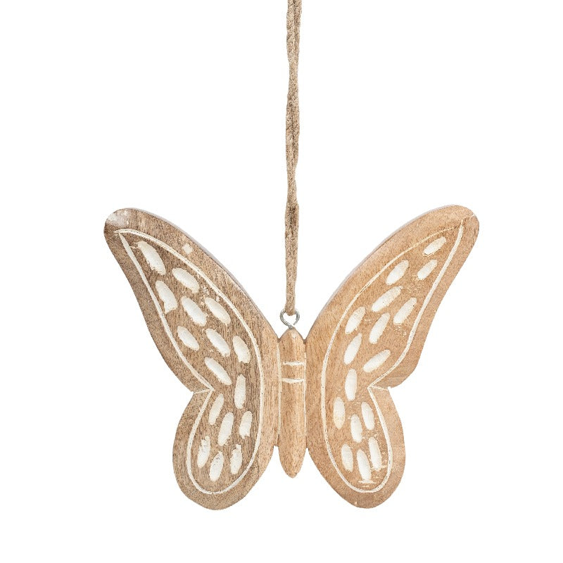 Set 2 Handcrafted Hanging Butterflies 18cm, 15cm - Image 2