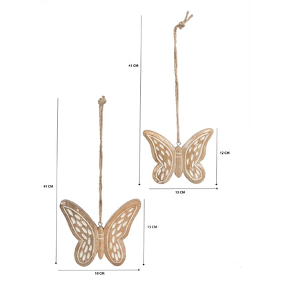Set 2 Handcrafted Hanging Butterflies 18cm, 15cm - Image 4
