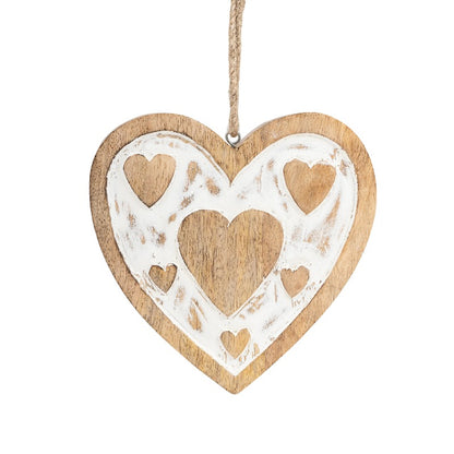 Set 2 Handcrafted Hanging Hearts 18cm, 13cm - Image 3