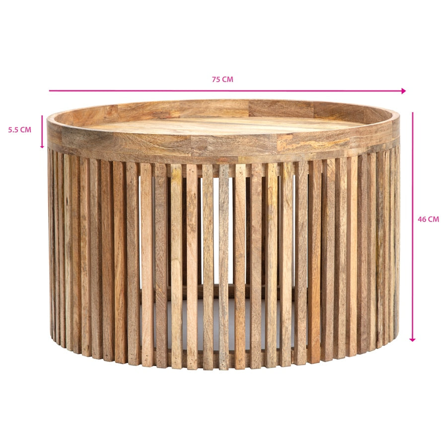 Tropea Mango Wood Coffee Table 75cm - Image 5