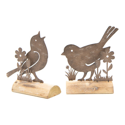 Set 2 Asst Garden Birds on Base 14cm - Image 2