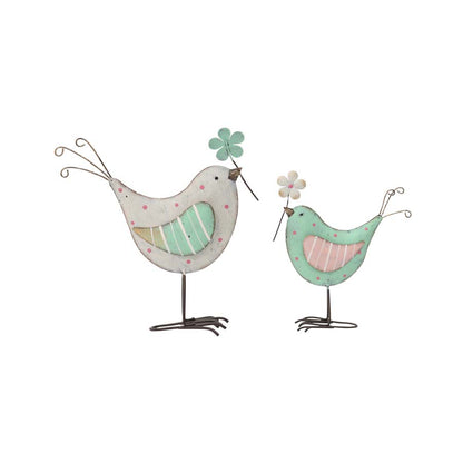 Set 2 Asst Sweetheart Birds w Flower 17cm - Image 2