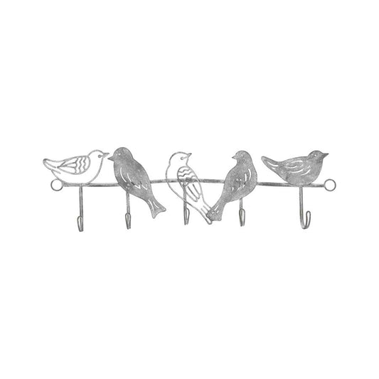 Bird Family 5 Hook Wire Wall hanging 32cm - Image 2