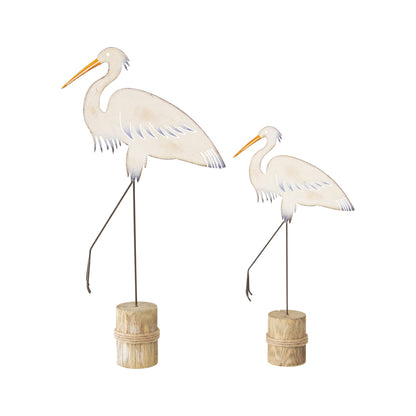 Set 2 Herons on Wooden Stump 49cm - Image 2