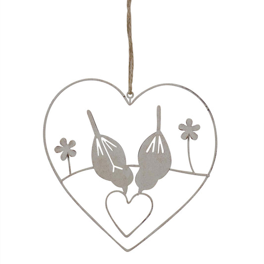 Hanging Lovebirds in Heart 15cm - Image 2