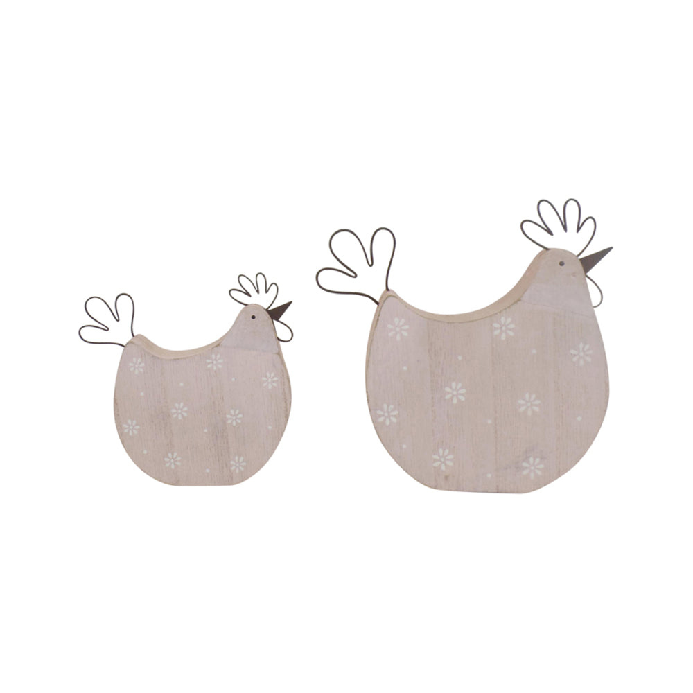 Set 2 Mum & Child Pastel & Rust Chooks 17cm - Image 2