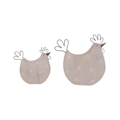 Set 2 Mum & Child Pastel & Rust Chooks 17cm - Image 2
