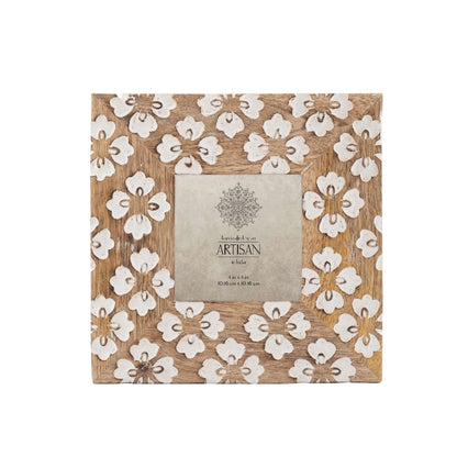 Handcrafted 4x4in 'Petal' Photoframe 20cm