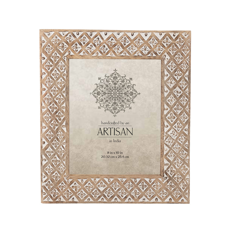 Handcrafted 8x10in 'Diamond Flower' Photoframe 36cm