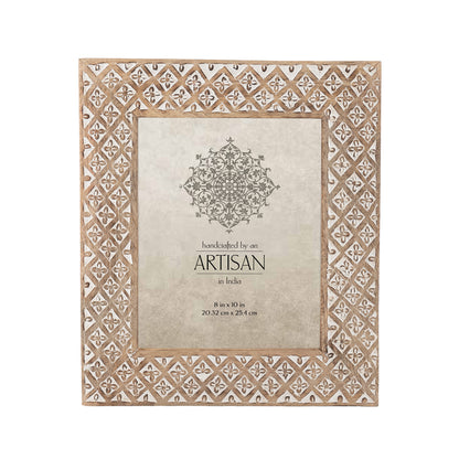 Handcrafted 8x10in 'Diamond Flower' Photoframe 36cm