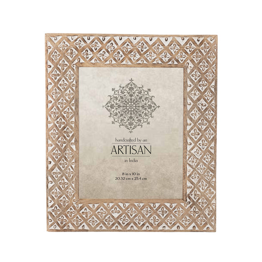Handcrafted 8x10in 'Diamond Flower' Photoframe 36cm