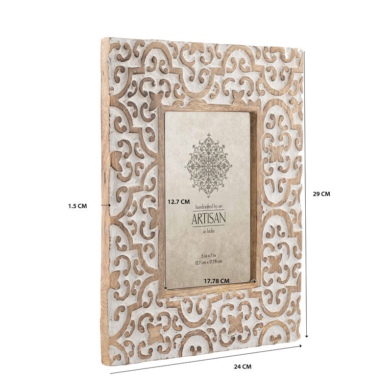 Handcrafted 5x7in 'Quatrefoil' Photoframe 29cm - Image 5