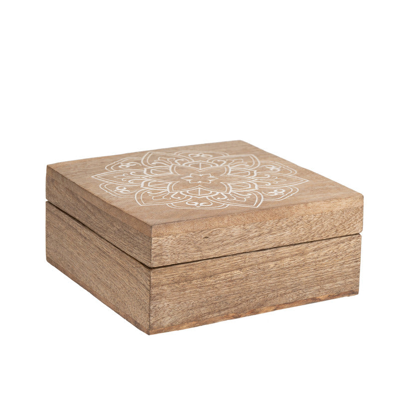 Handcrafted Carved Mandala Box 14cm - Image 4