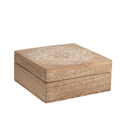 Handcrafted Carved Mandala Box 14cm - Image 4