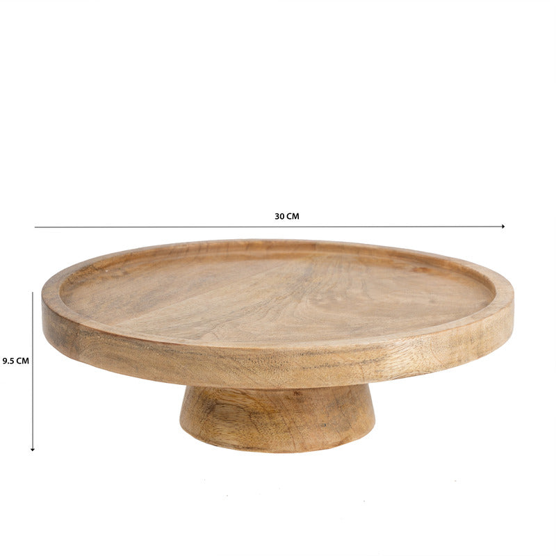 Handcrafted Mango Wood Classic Footed Cake Stand 30cm - Image 5
