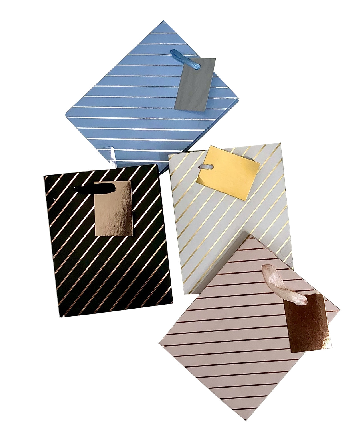 bulk 24 Small Foil Stripe Gift Bag 4 14cm