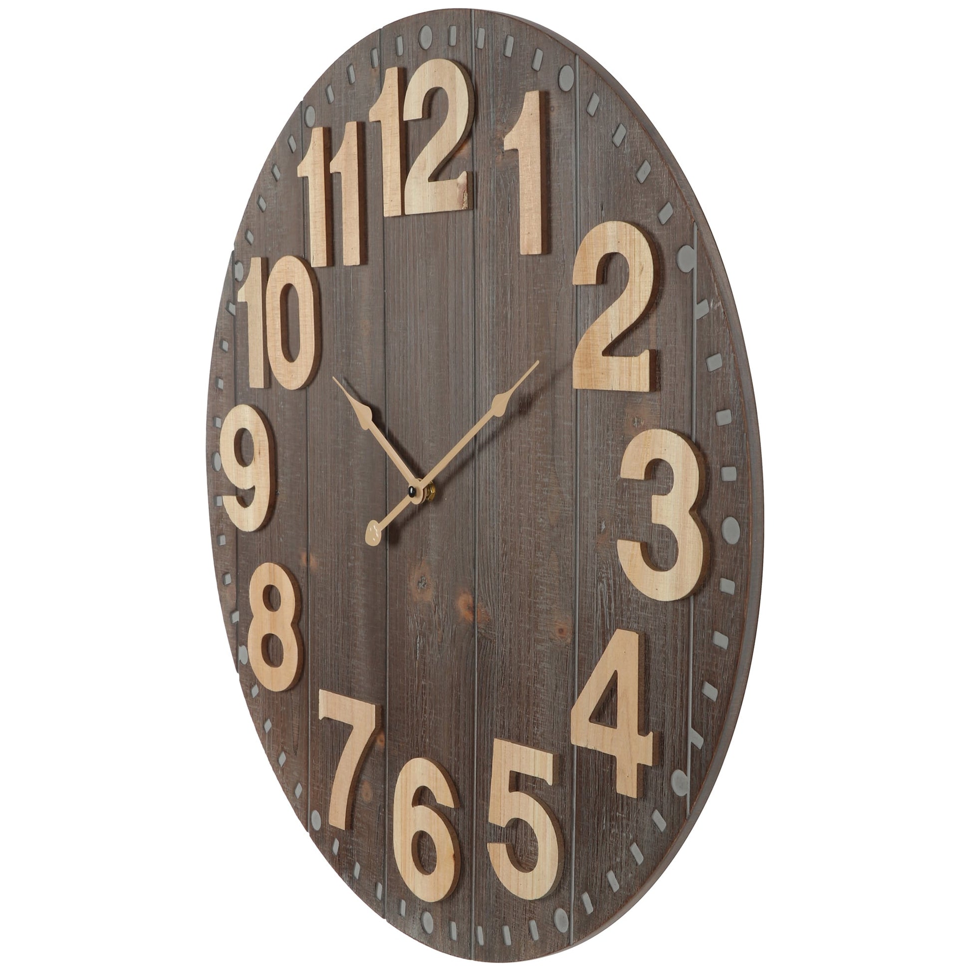 Emporium Slatted Aged Wall Clock 60cm - Image 3