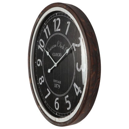 Distressed Monochrome Glass-Front Wall Clock 70cm - Image 3