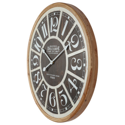 Distressed Grid Wall Clock 68x68cm - Image 3