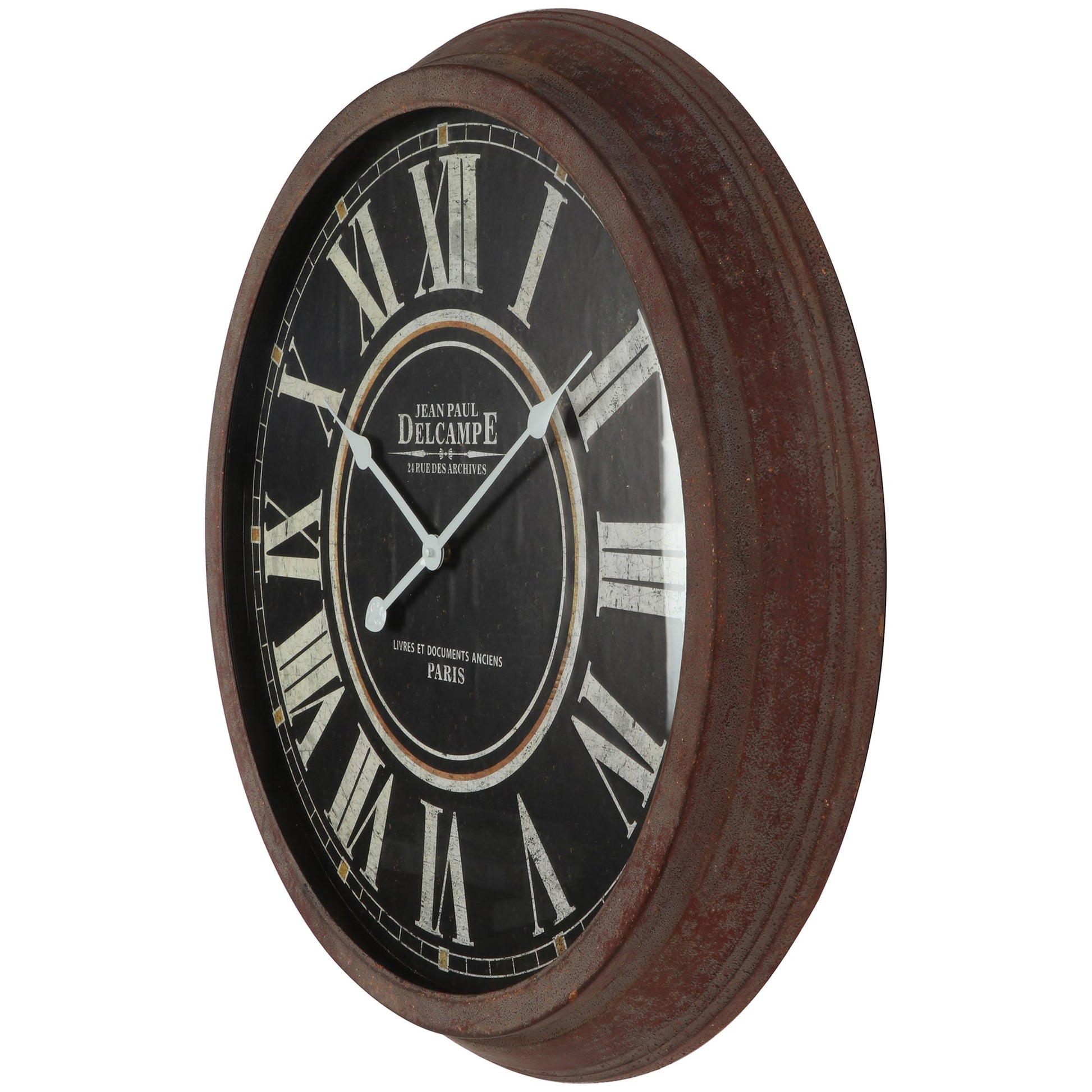 Vintage-Style 'Delcampe' Glass-Front Wall Clock 70cm - Image 3